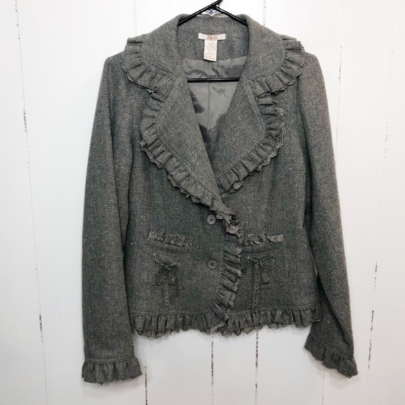 Anthropologie Jackets & Blazers - Zoe D. Gray Wool Blend Lace Jacket